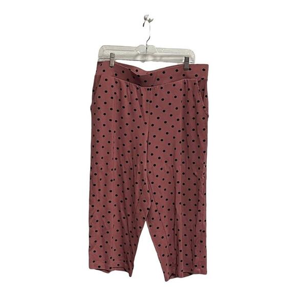torrid Pants - Torrid women's gaucho pants pink with black polka dot  size 1x
